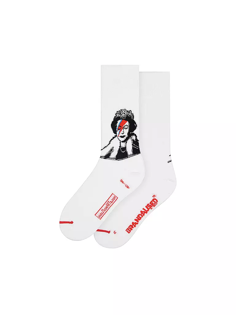 MUSEARTA | Damen Socken BANKSY GRAFFITI - LIZZIE STARTUST white | weiss