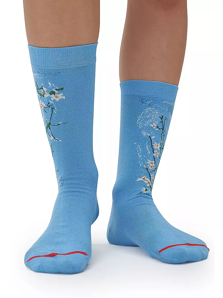 MUSEARTA | Herren Socken ALMOND BLOSSOM - V. GOGH light blue (40-46) | blau