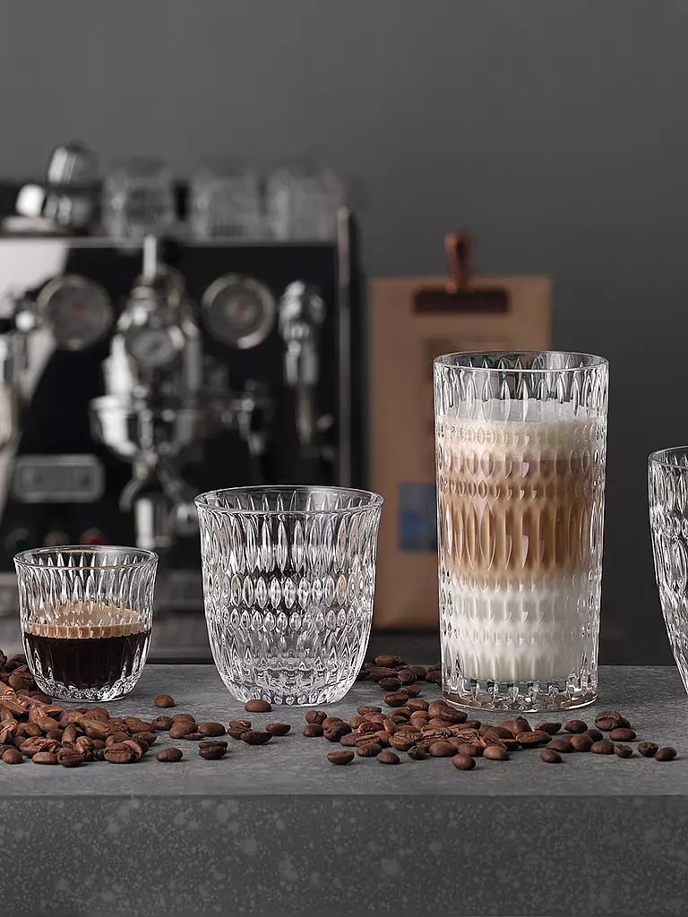 NACHTMANN | Cappuccino Flat White Glas 2er Set ETHNO Barista 235ml | transparent