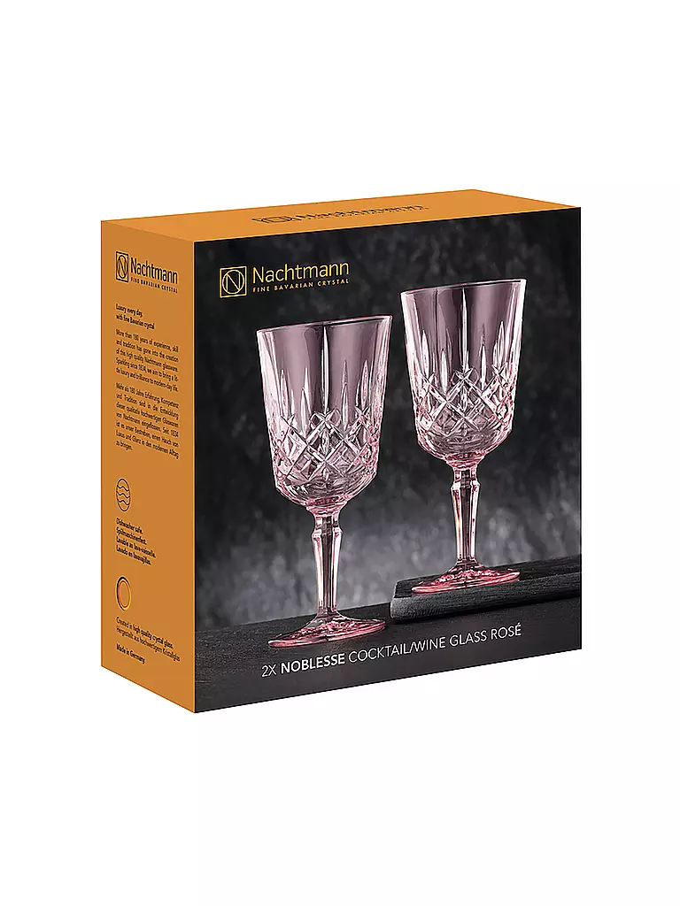 NACHTMANN | Cocktail- / Weinglas 2er Set 355ml NOBLESSE Rose | hellgrau
