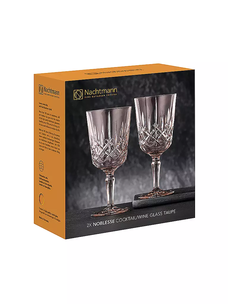 NACHTMANN | Cocktail- / Weinglas 2er Set 355ml NOBLESSE Taupe | rosa