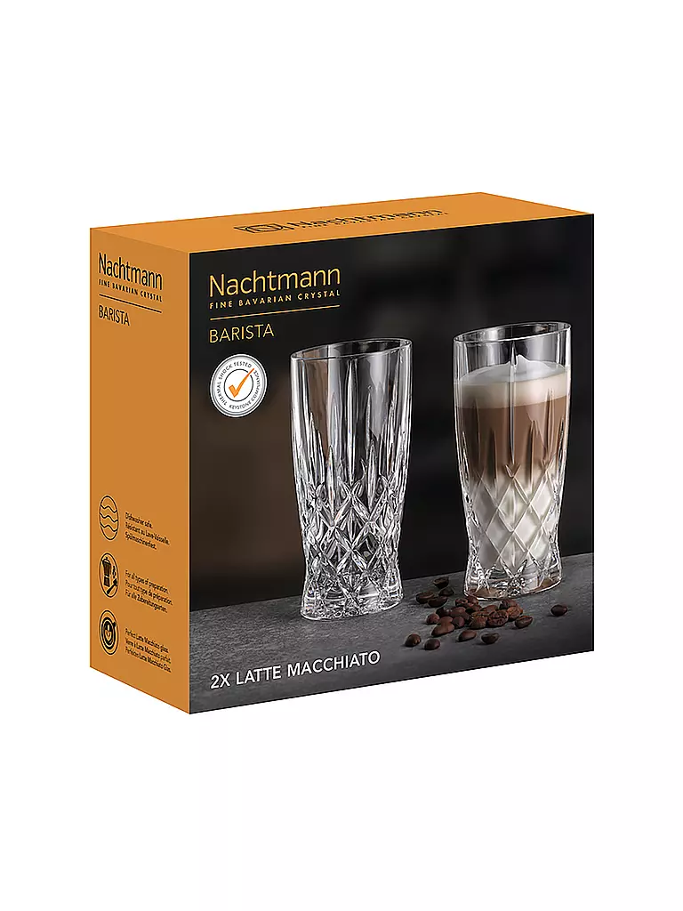 NACHTMANN | Latte Macchiato Glas 2er Set NOBLESSE Barista 350ml | transparent