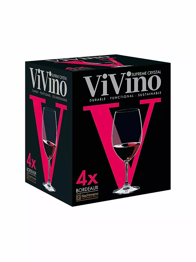 NACHTMANN | Rotweinglas Bordeaux Set 4er VIVINO 610ml | transparent