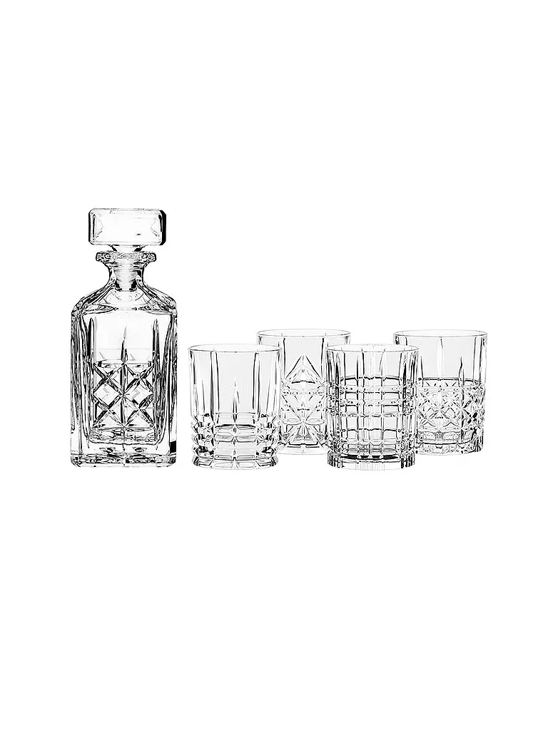 NACHTMANN | Whiskey-Set "Highland" 5-tlg. (Dekanter und 4 Tumbler) | transparent