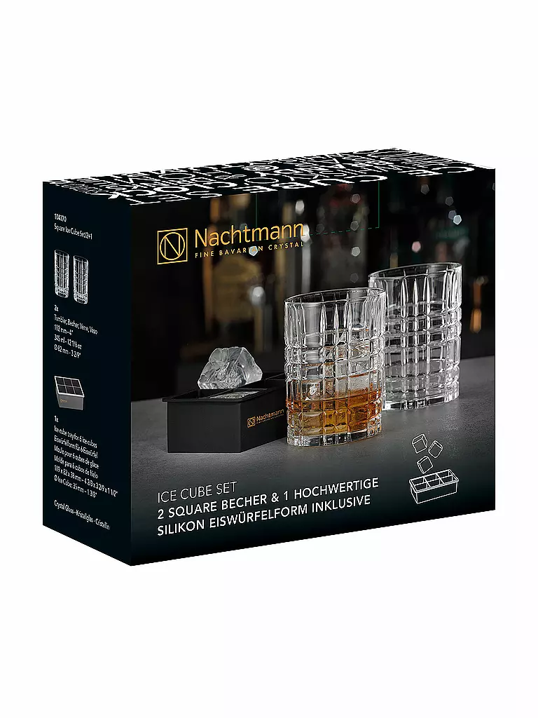 NACHTMANN | Whiskyglas 2er Set SQUARE 345ml | transparent