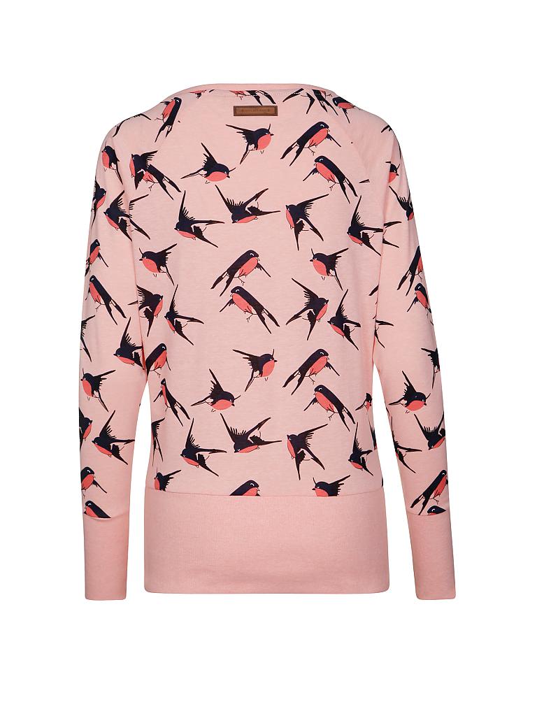 NAKETANO | Langarmshirt "Vögel Spring Groupie" | rosa