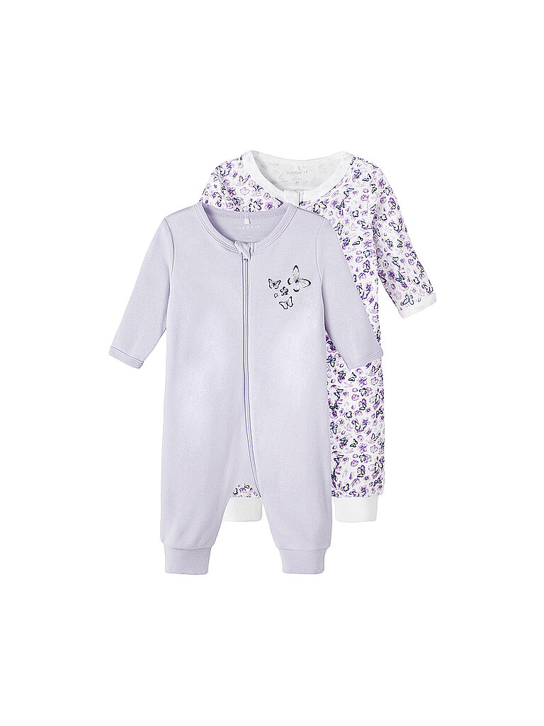 NAME IT Baby Schlafoverall 2er Pkg  PURPLE FLOWER lila | 50