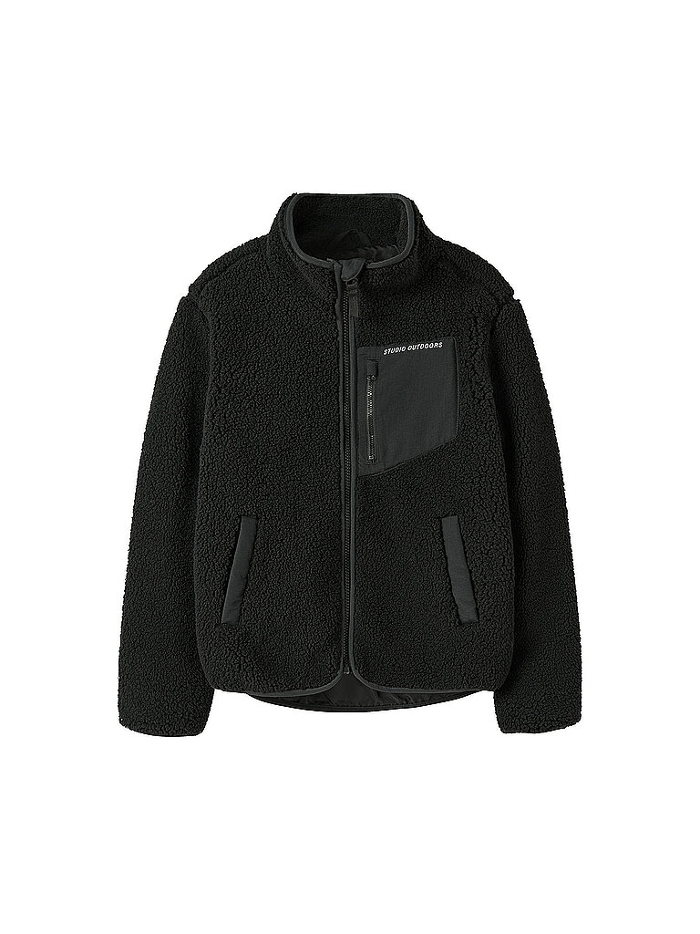 NAME IT Jungen Jacke in Felloptik NKNMATTIA schwarz | 116