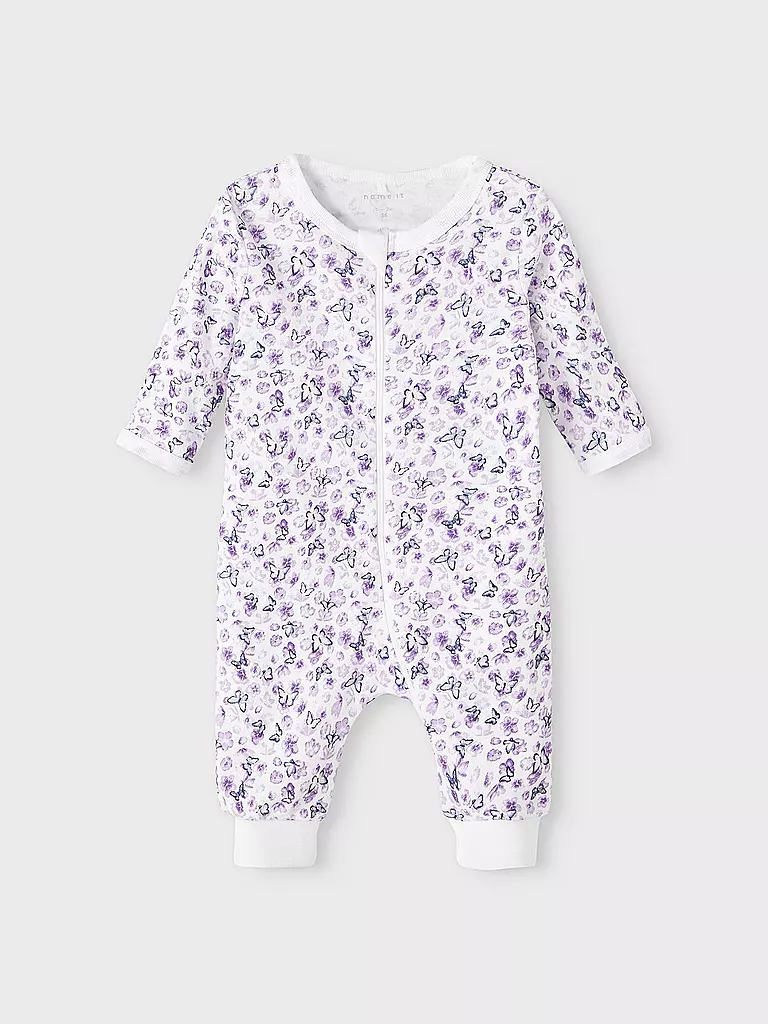 NAME IT | Baby Schlafoverall 2er Pkg  PURPLE FLOWER | lila