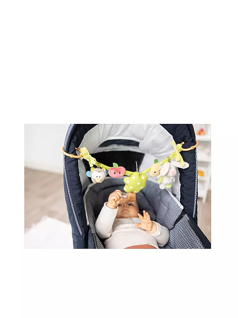 NICI | Kinderwagenkette Hase und Eule 40cm | bunt