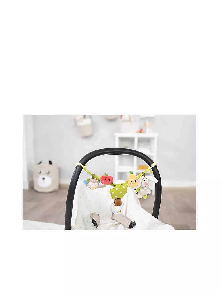 NICI | Kinderwagenkette Hase und Eule 40cm | bunt