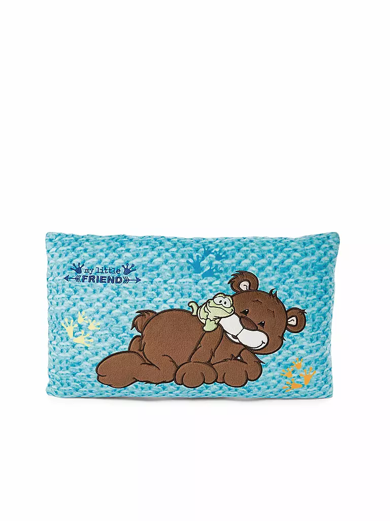 NICI | Kissen Bär und Frosch rechteckig | türkis