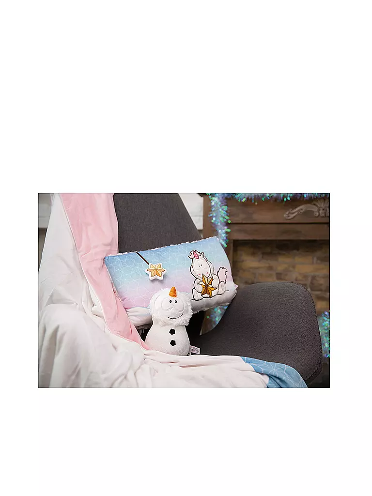 NICI | Kissen Einhorn Theodor mit Schneeanzug | bunt
