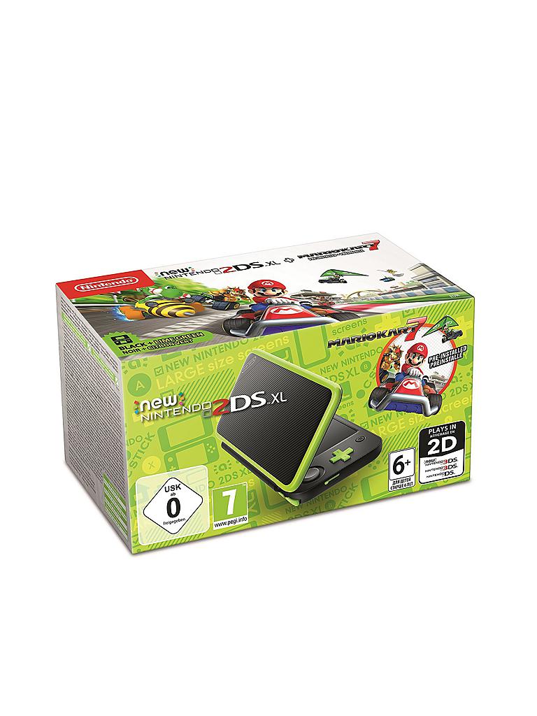 NINTENDO 3DS | New Nintendo 2DS XL Konsole (Schwarz/Apfelgrün) inklusive Mario Kart 7  | keine Farbe