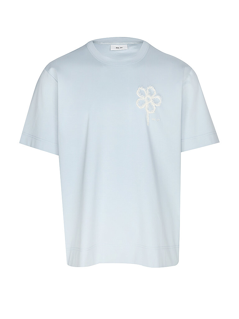 NN.07 T-Shirt PEDRO EMB hellblau | M