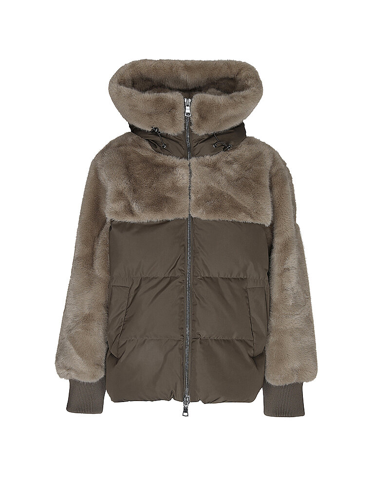 NO.1 COMO Steppjacke in Felloptik ZUMA beige | L
