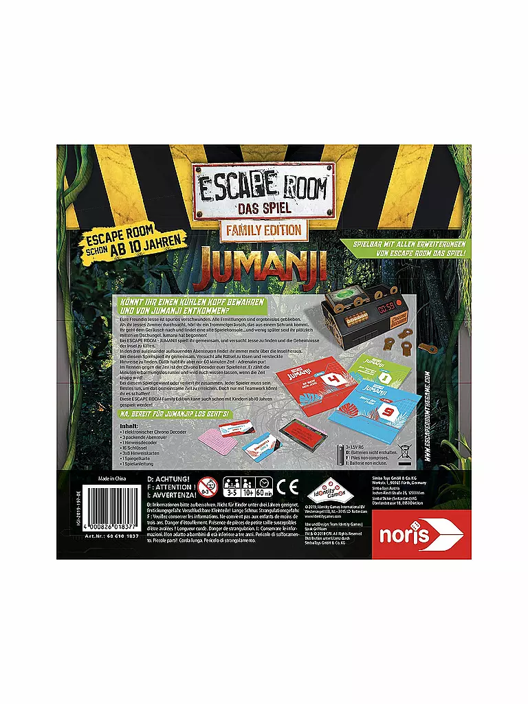 NORIS | Escape Room Jumanji (Family Edition) | keine Farbe