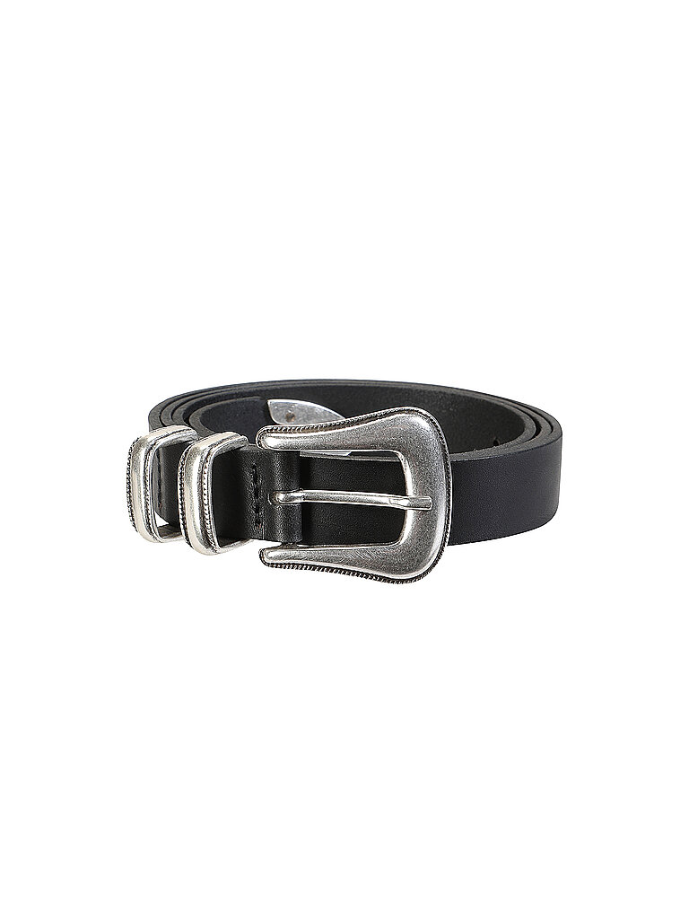 Ledergürtel WESTERN SILVER BELT schwarz 80 herren