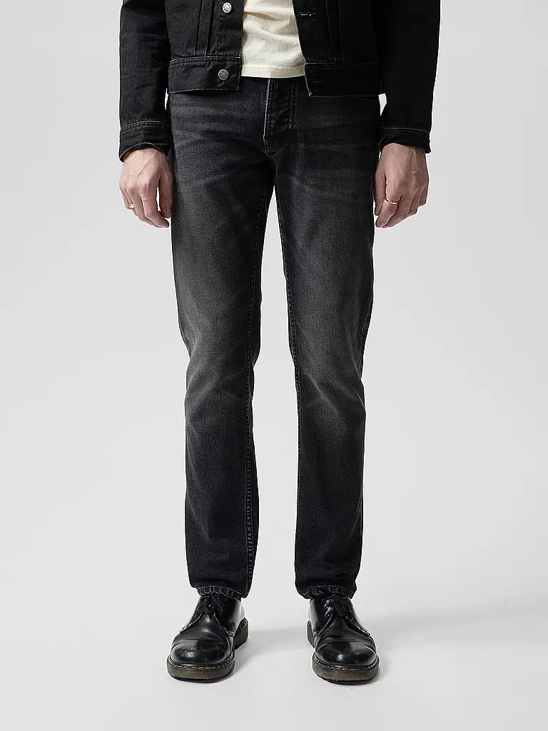 NUDIE JEANS | Jeans Straight Fit SOLID OLLIE | schwarz
