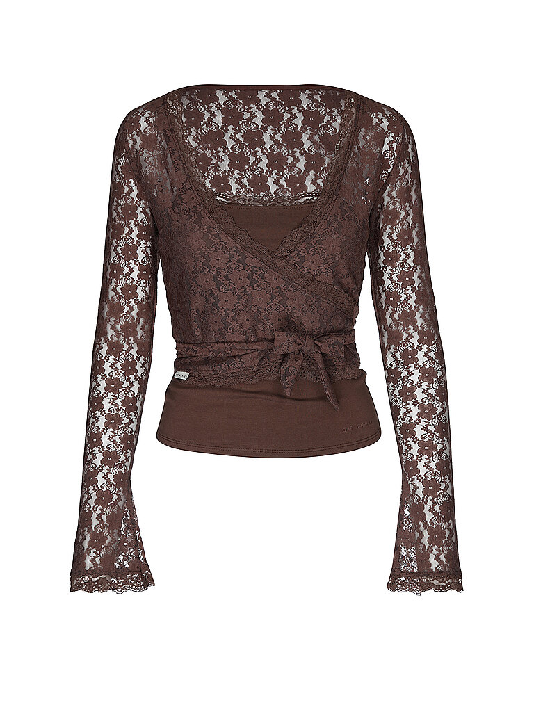 OH APRIL Cardigan in Wickeloptik SYLVA braun | L