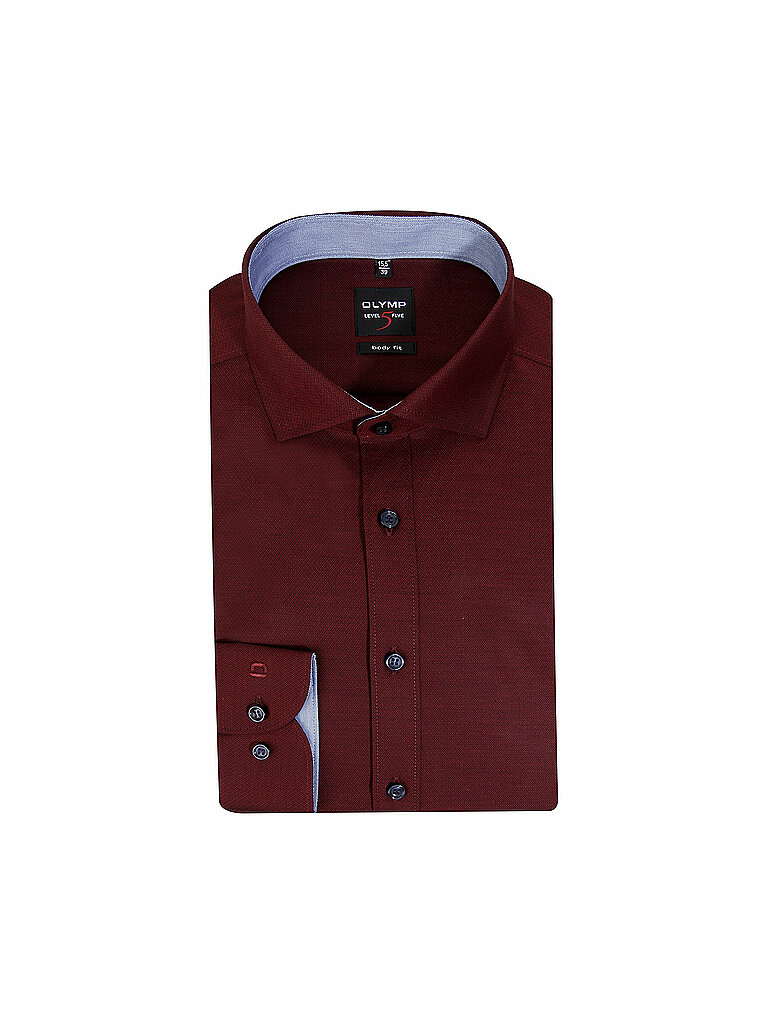 Hemd Body Fit dunkelrot 43 herren