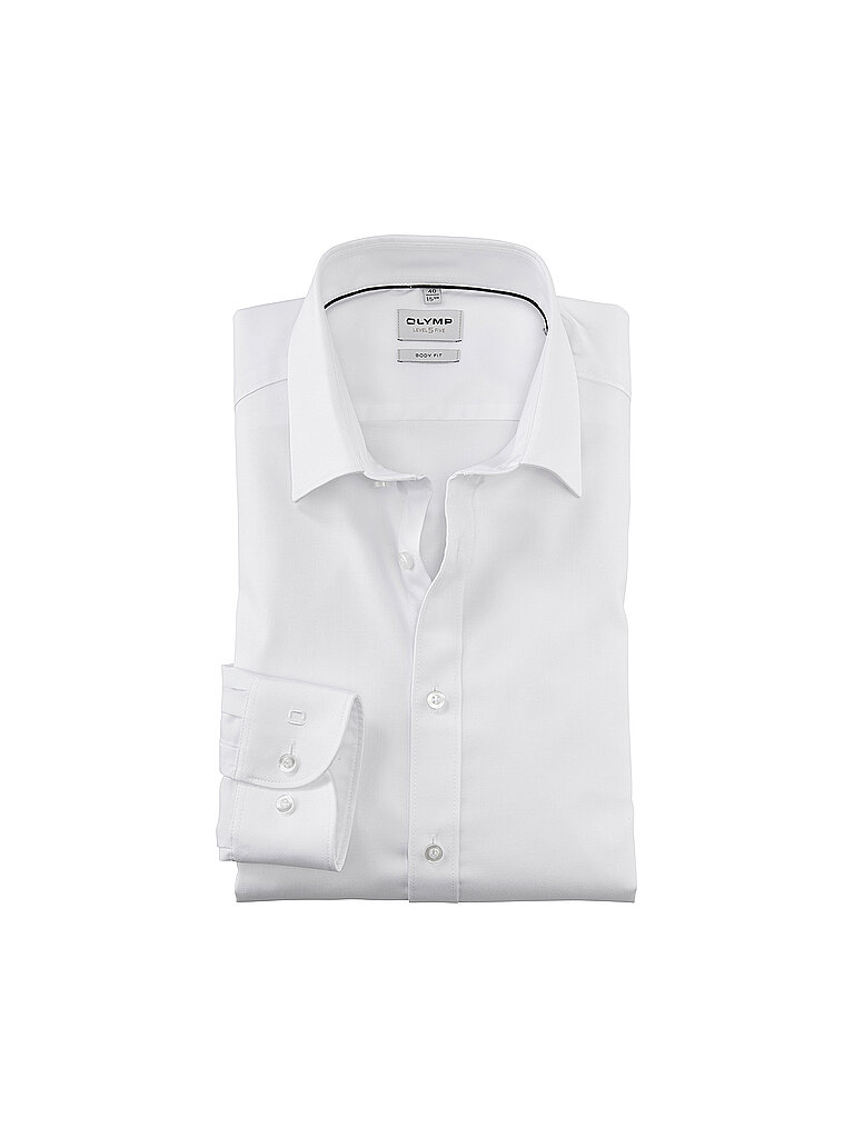 OLYMP LEVEL FIVE Hemd Body Fit Extralange Ärmel weiss | 44