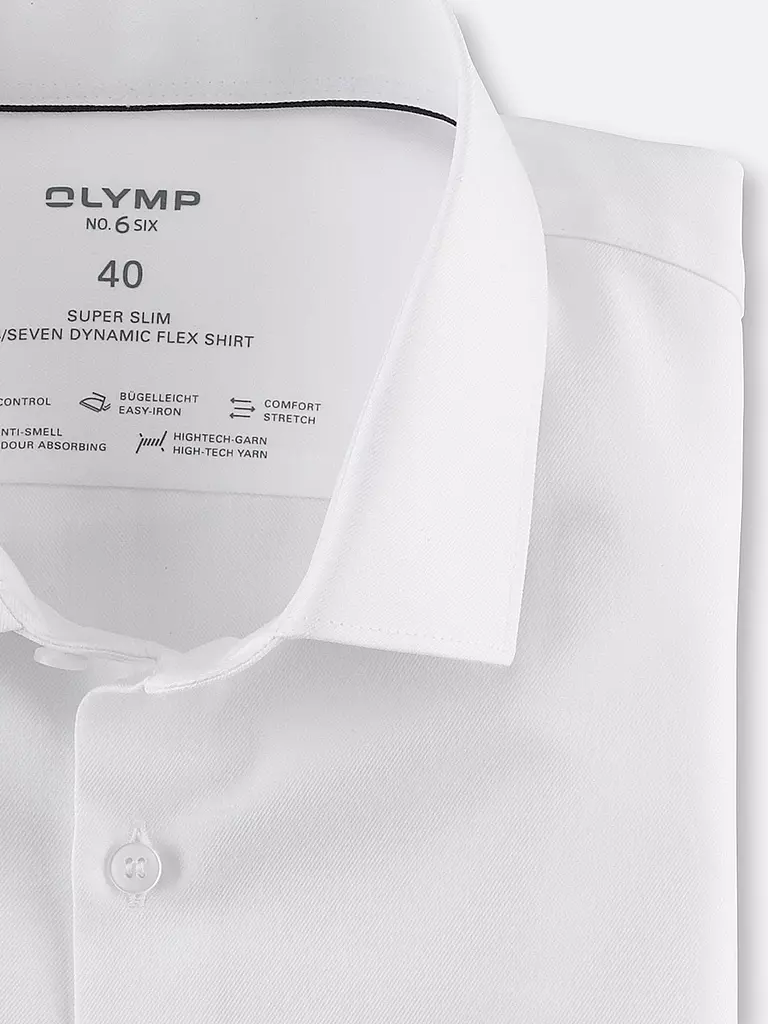 OLYMP NO.6 | Hemd Super Slim Fit  | weiss