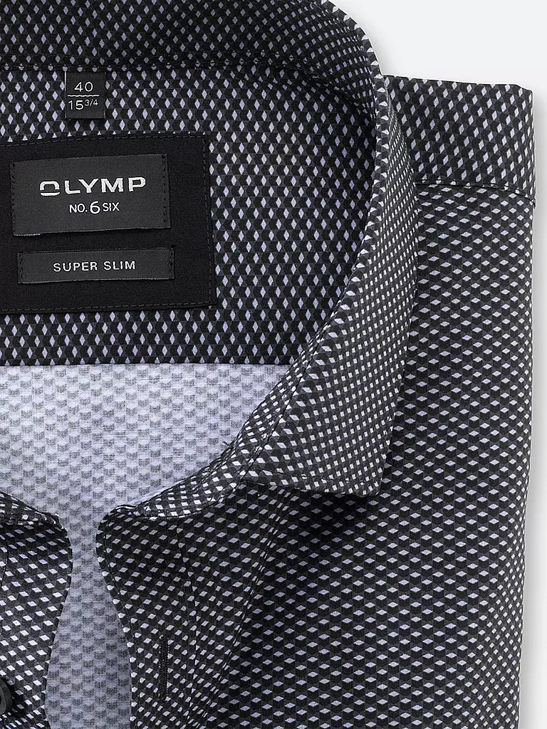 OLYMP NO.6 | Hemd Super Slim Fit  | schwarz