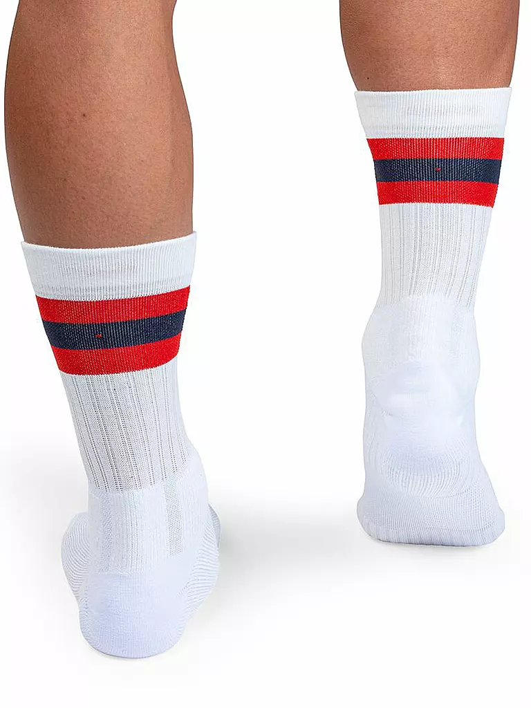 ON | Herren Socken white / red | weiss