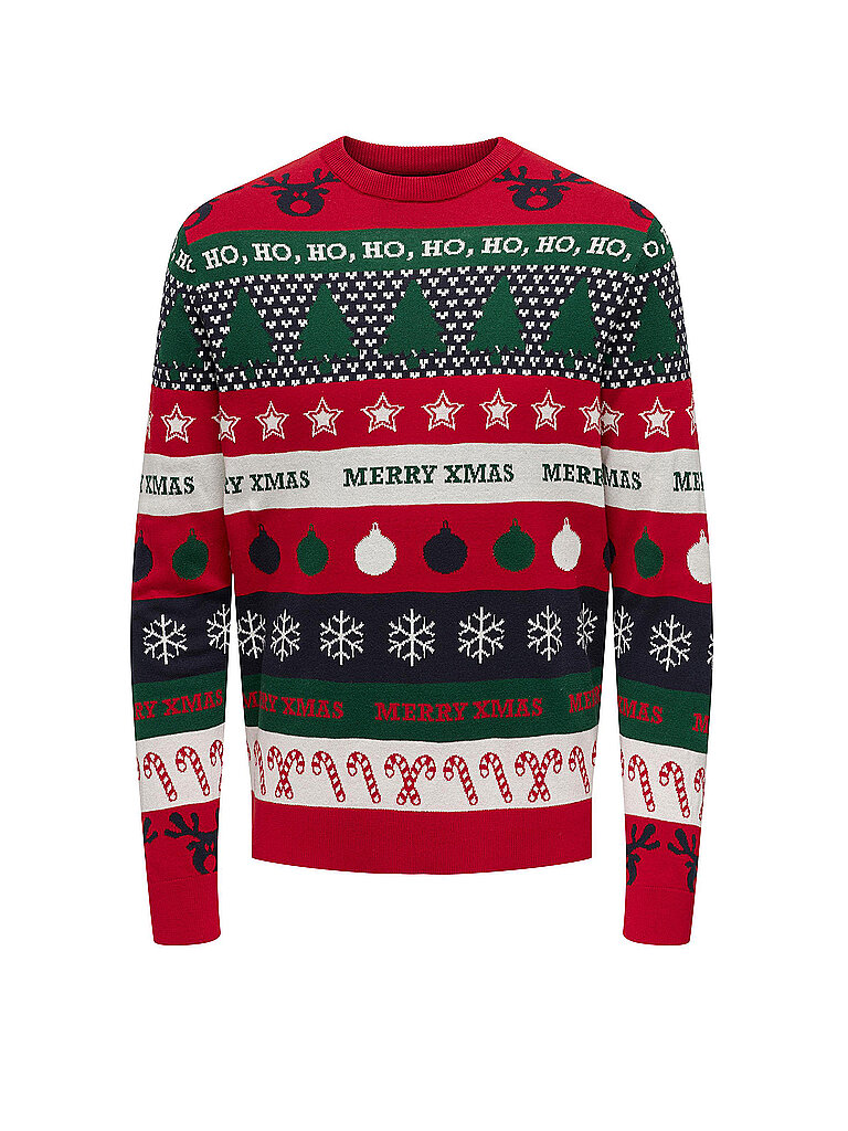 only & sons pullover onsxmas rot | xs