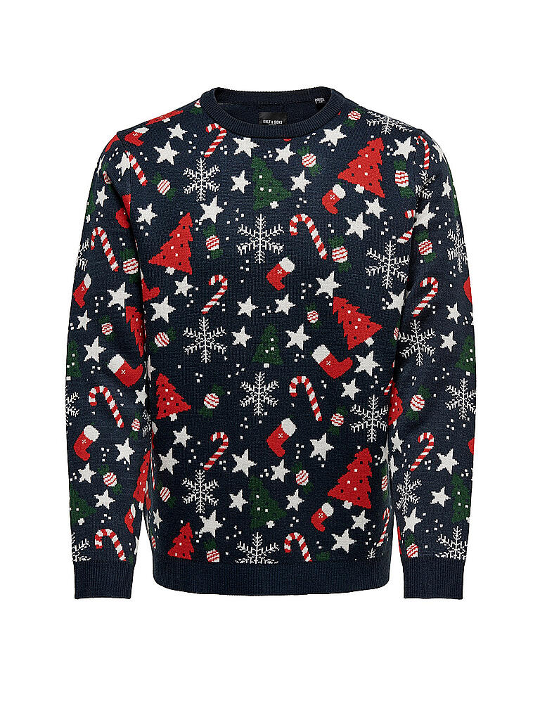 ONLY & SONS | Weihnachts Pullover XMAS | blau