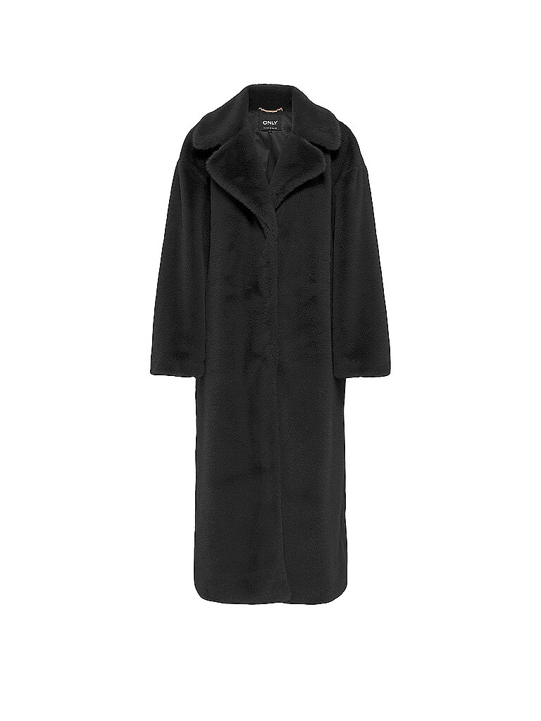 Mantel in Felloptik ONLMEAGAN schwarz XS damen