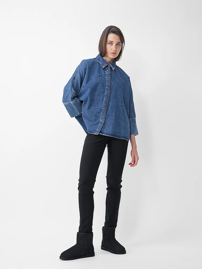 ONLY ONLGRACE Denim Blouse Blue M 2
