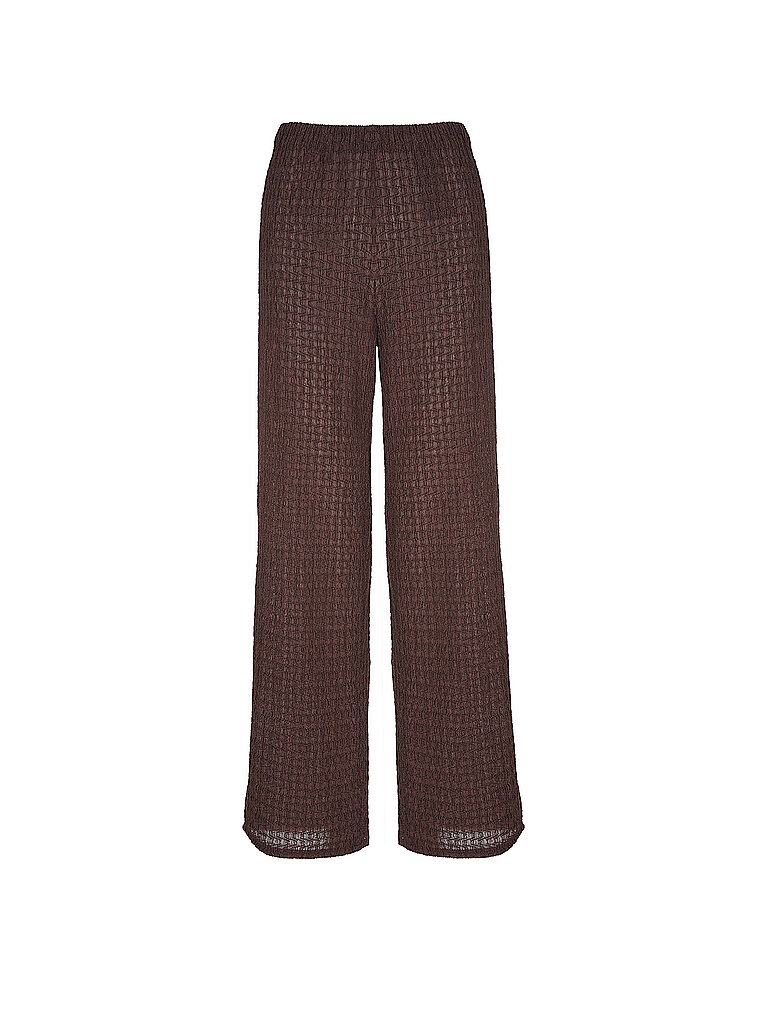 Schlupfhose ONLY "ONLILSE PANT STRUCTURE JRS NOOS", Damen, Gr. S, N-Gr, deep mahogany, Jersey, Obermaterial: 100% Polyester, unifarben, regular fit lang, Hosen Schlupfhose, Kunstfaser, regular fit