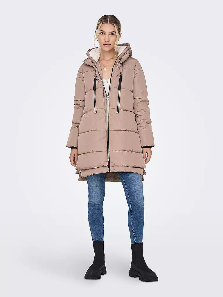 ONLY | Daunensteppmantel ONLNORA LONG PUFFER COAT  | beige