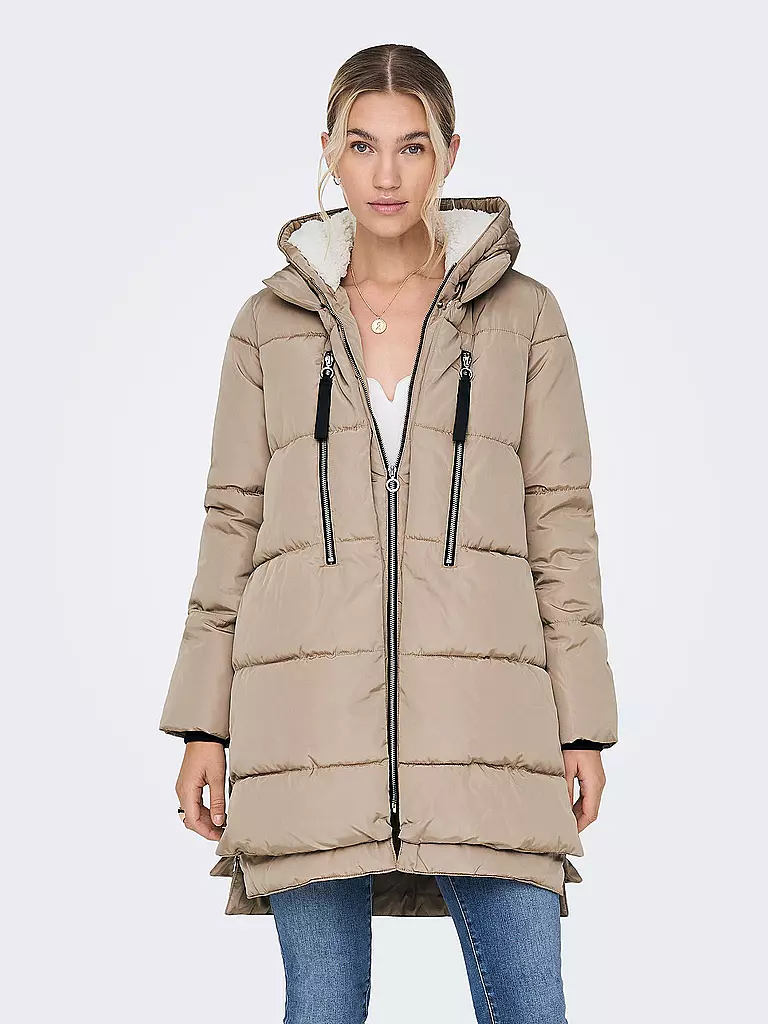 ONLY | Daunensteppmantel ONLNORA LONG PUFFER COAT  | beige