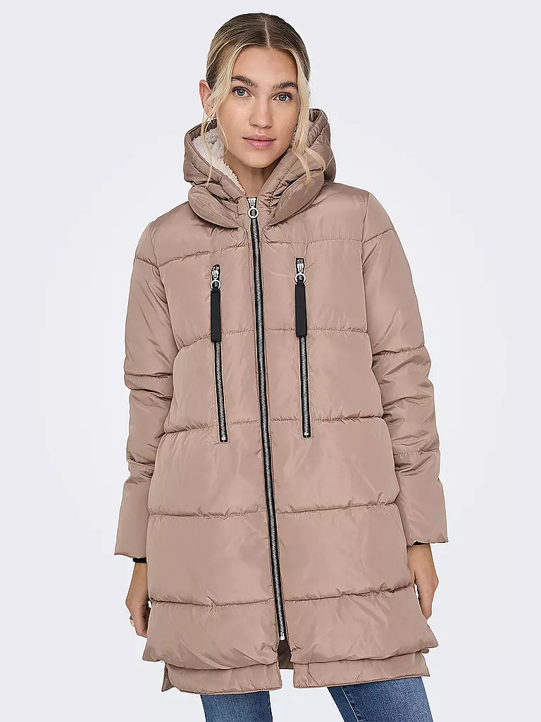 ONLY | Daunensteppmantel ONLNORA LONG PUFFER COAT  | beige