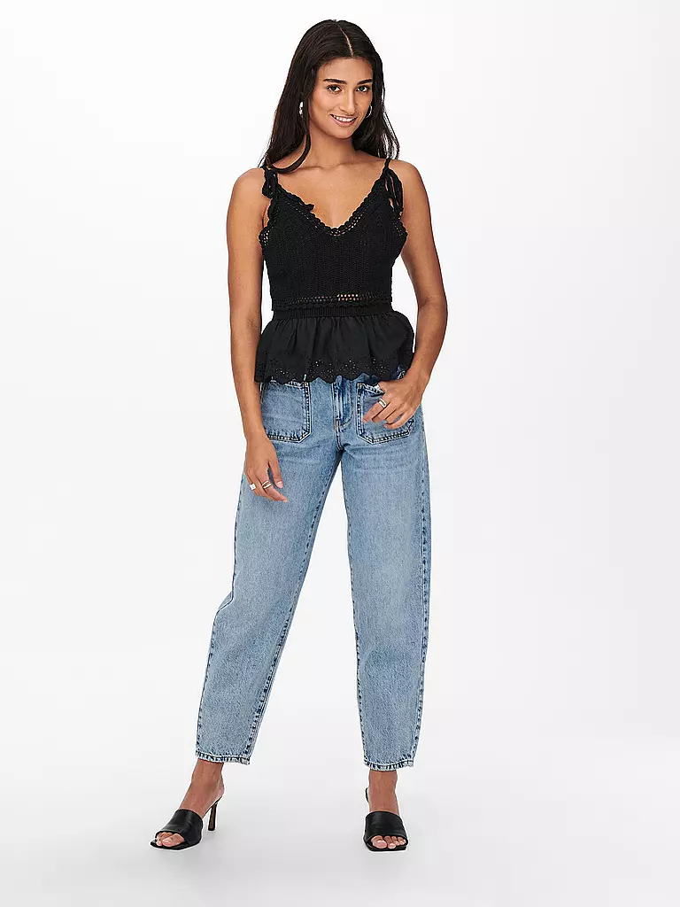 ONLY | Highwaist Jeans Mom Fit | hellblau