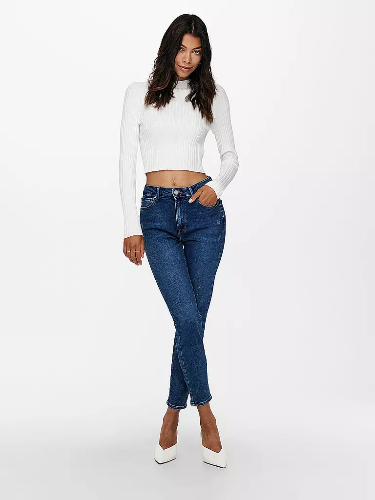 ONLY | Highwaist Jeans Straight Fit 7/8 ONLEMILY  | blau