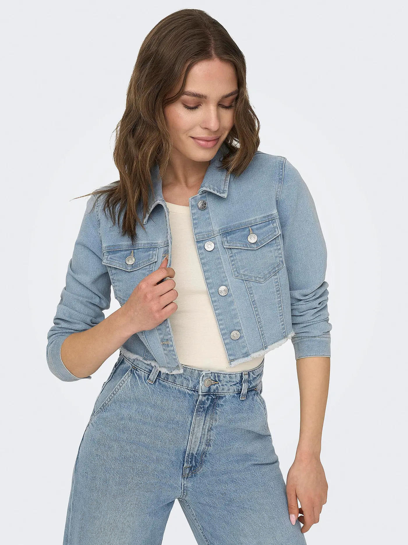 ONLY | Jeansjacke Cropped Fit ONLWONDER  | hellblau