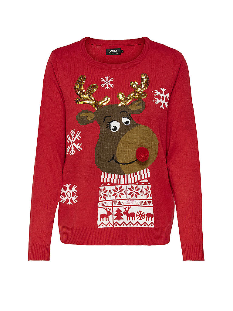 ONLY | Pullover " ONLXMAS RUDOLF " | rot