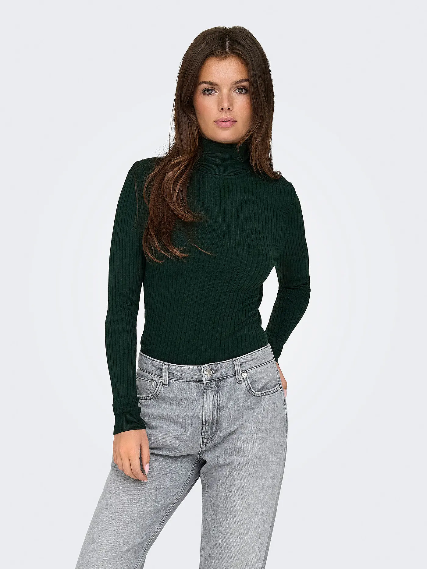 ONLY | Rollkragenpullover ONLKAROL | dunkelgrün