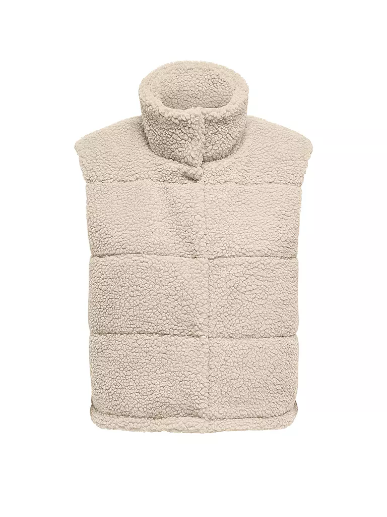 ONLY | Steppgilet in Felloptik ONLSANDRA | hellgrau