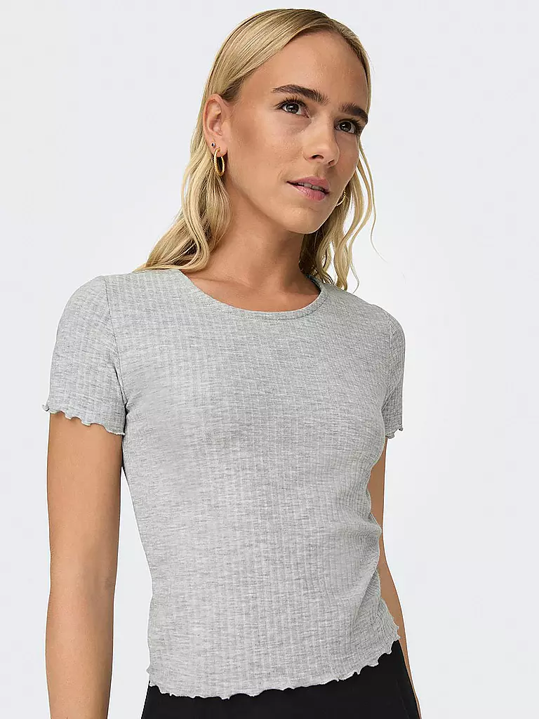 ONLY | T-Shirt Cropped ONLEMMA | hellgrau