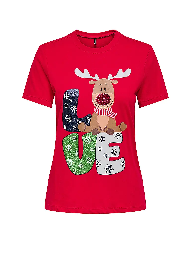 ONLY | T-Shirt ONLXMAS | rot