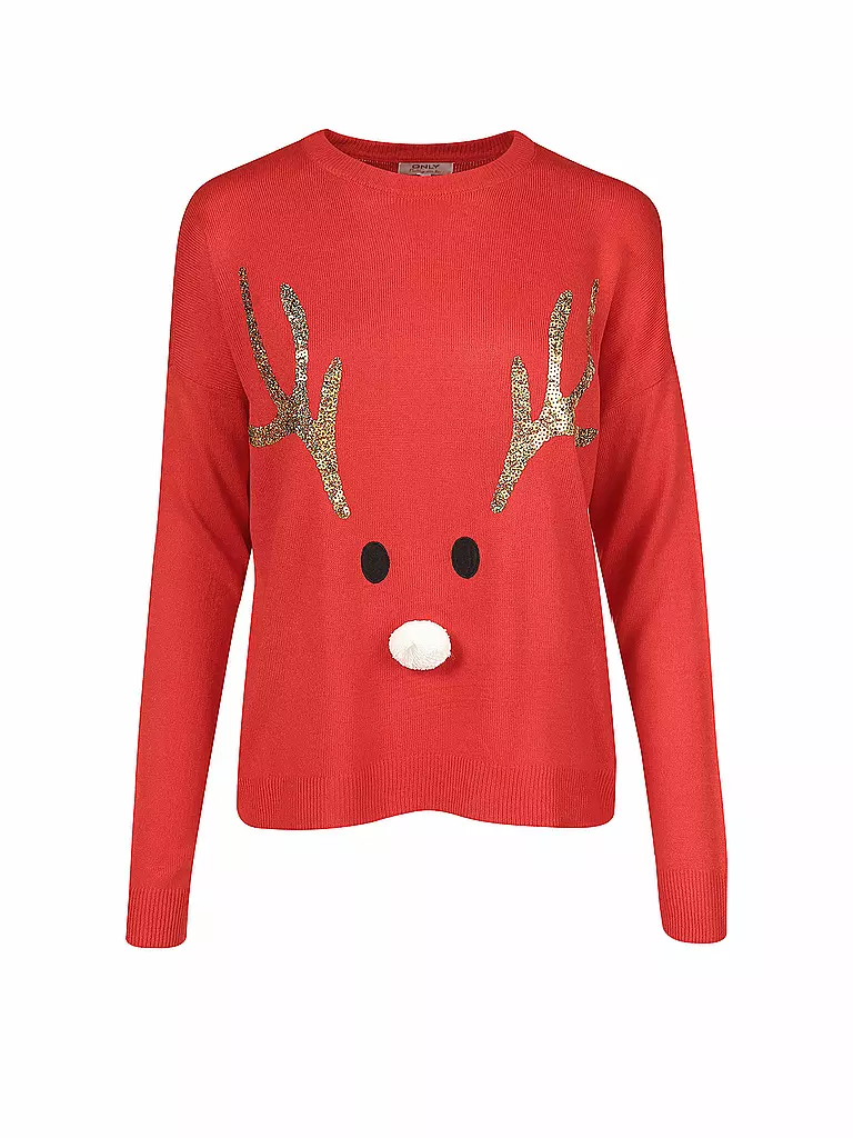 ONLY | Weihnachts Pullover ONLXMAS REINDEER | rot