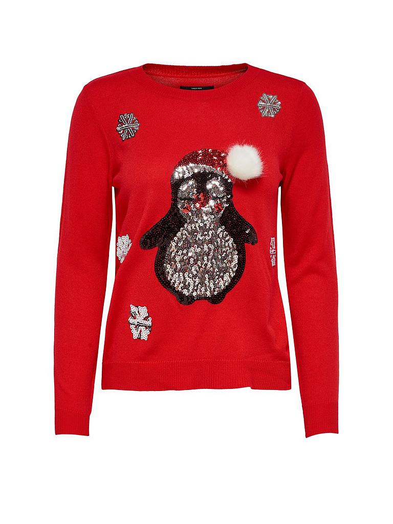ONLY | Weihnachtspulli "Pinguin" | rot
