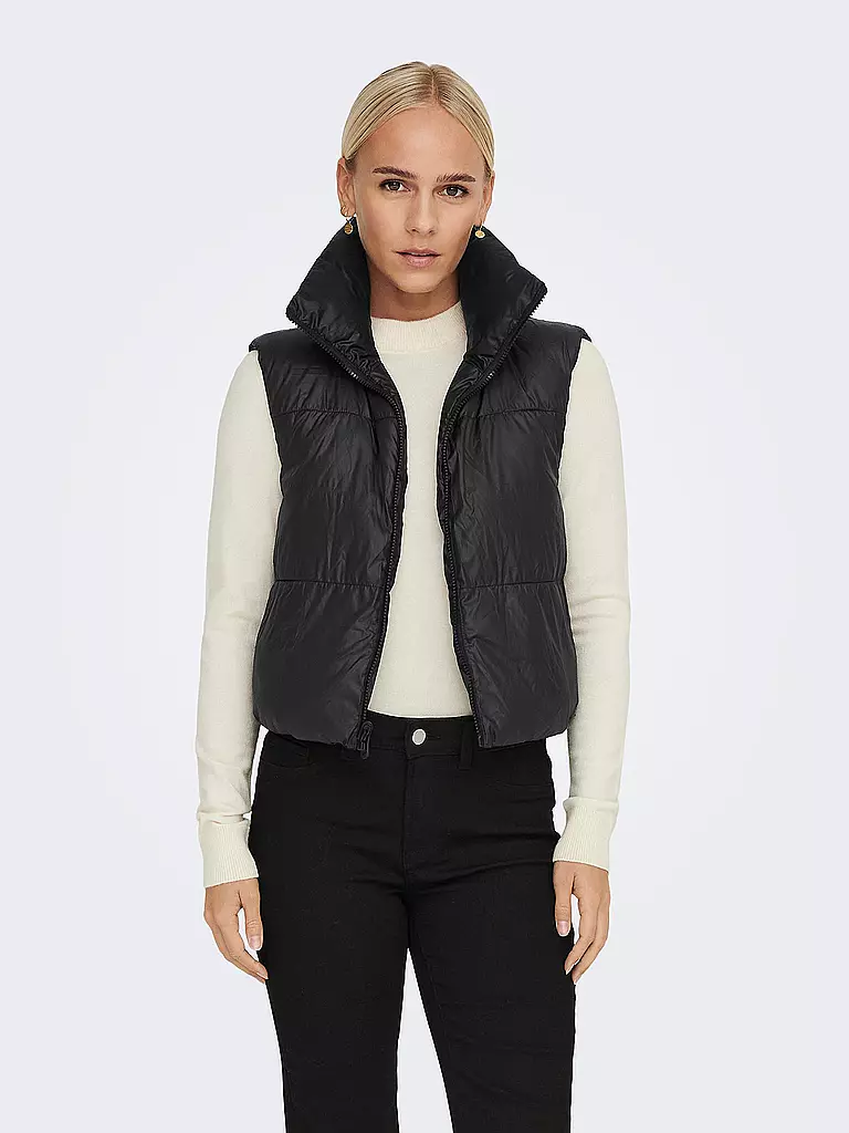 ONLY | Wendesteppgilet Cropped Fit ONLRICKY  | schwarz