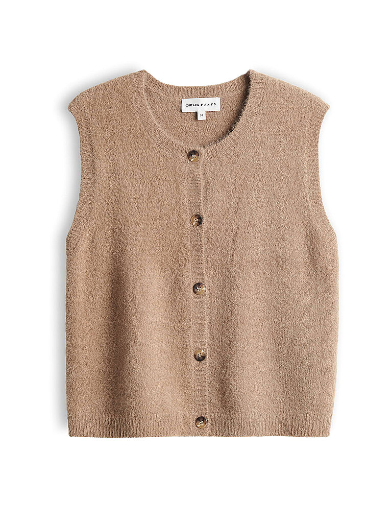 OPUS PANTS Strickgilet PORAH hellbraun | 40