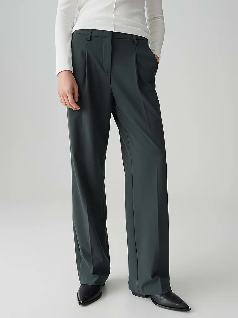 OPUS PANTS | Hose Flared Fit MOIRA | Dunkelgrün
